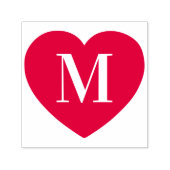 Herzform Klassischer Single Letter Monogram Permastempel (Design)
