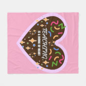 Herzform Lehren ist ein Werk des Herzens Fleecedecke (Vorderseite (Horizontal))