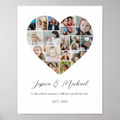 Herzform Liebe Foto Collage Hochzeit Jahrestag Poster (Vorne)