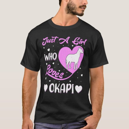 Herzform Okapi Nur ein Mädchen, das Okapi Lieben T-Shirt (Vorderseite)