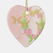 Herzform Ornament mit Blume & Schmetterlingen (Rechts)