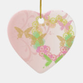 Herzform Ornament mit Blume & Schmetterlingen (Hinten)