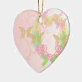 Herzform Ornament mit Blume & Schmetterlingen (Links)