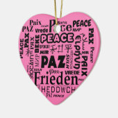 Herzform PEACE Worte Weihnachtsdekoration Keramik Ornament (Links)