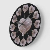 Herzform Pink Amethyst Schwarze Acrylwand Uhr (Winkel)