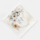 Herzform Rahmen Pumpkin-Wildblumen Hochzeit Serviette (Ecke)