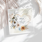 Herzform Rahmen Pumpkin-Wildblumen Hochzeit Serviette