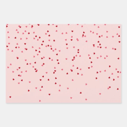 Herzform rosa und rotes Herz Geschenkpapier Set (Vorderseite 3)