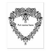 Herzform Rose Muster Rand 2 Briefmarke Gummistempel (Prägung)