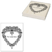 Herzform Rose Muster Rand 2 Briefmarke Gummistempel (Stempel)