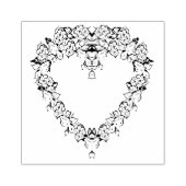 Herzform Rose Muster Rand Kunst Briefmarke Gummistempel (Prägung)