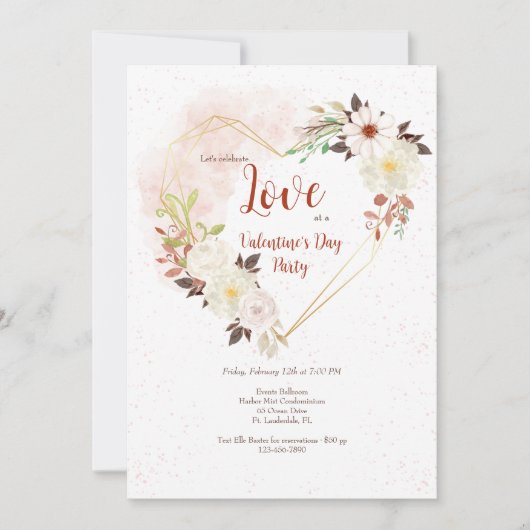 Herzform rustikal einladung (Vorderseite)