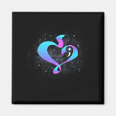 Herzform Semicolon - Suizidprävention Awarene Magnet (Vorne)