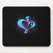 Herzform Semicolon - Suizidprävention Awarene Mousepad (Vorne)