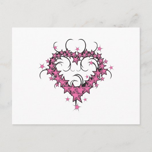 Herzform Sterne Tätowierung Postkarte (Vorderseite)