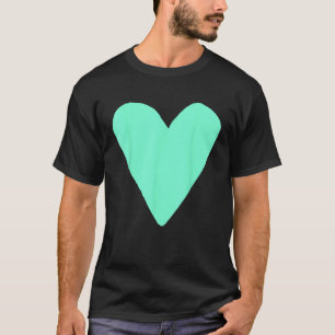 Herzform Symbol Liebe Kindness Peace Aquamarine T-Shirt