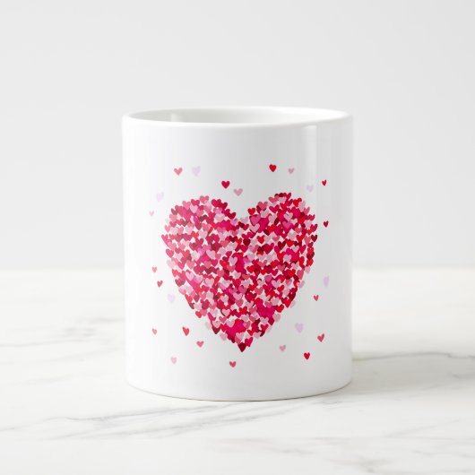 Herzform Valentinstag Liebe Geschenk Jumbo-Tasse (Vorderseite)