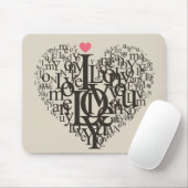Herzform von den Buchstaben Mousepad (Mit Mouse)