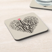 Herzform von den Buchstaben Untersetzer (Linke Seite)