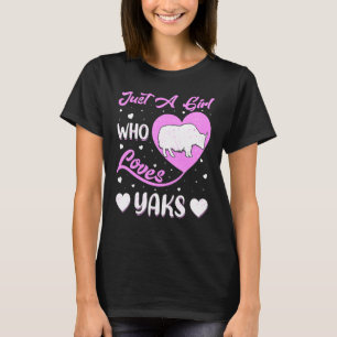 Herzform Yak nur ein Mädchen, das Lieben Yaks. T-Shirt