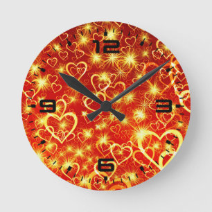 Herzformen Muster-25622 Runde Wanduhr