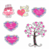 Herzformen Valentinstag Aufkleber (Vorderseite)