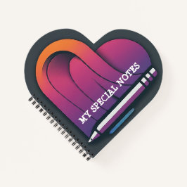 Herzförmig mit Pen Spiral Bound Notizblock