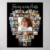 Herzförmige 44er Fotocollage Trauer Gedenkstätte Poster (Vorne)