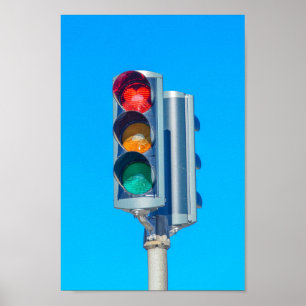Herzförmige Ampel, Akureyri, Island Poster