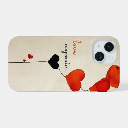 Herzförmige Balloons iPhone 15 Hülle (Rückseite (Horizontal))