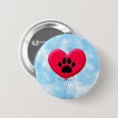 Herzförmige Balloons mit Hundeschraube drucken Button (Vorne & Hinten)