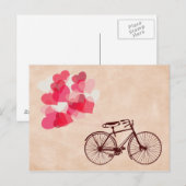 Herzförmige Balloons und Fahrräder Postkarte (Vorne/Hinten)