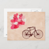 Herzförmige Balloons und Fahrräder Postkarte (Vorne/Hinten)
