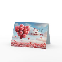 Herzförmige Balloons Valentine Card