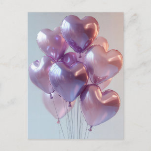 Herzförmige Balloons Valentins Gruß Postkarte