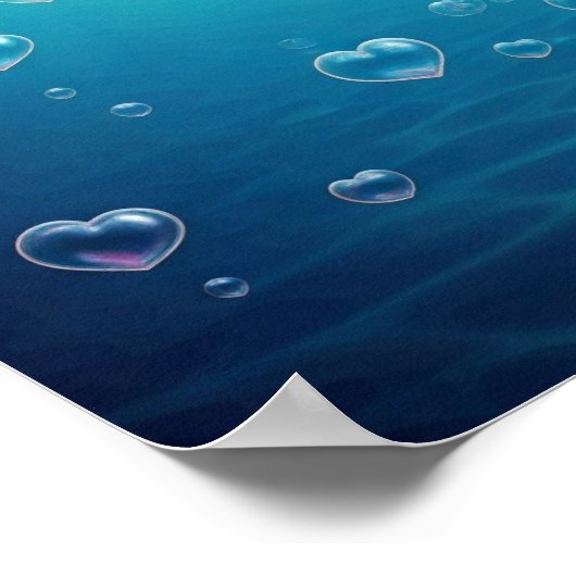 Herzförmige Blasen Poster (Ecke)