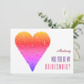 Herzförmige Blasen Werden Sie meine Bridesmaid? Einladung (Stehend Vorderseite)