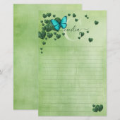 Herzförmige Blätter Bouquet Briefpapier (Vorne/Hinten)