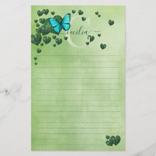 Herzförmige Blätter Bouquet Briefpapier (Vorderseite)