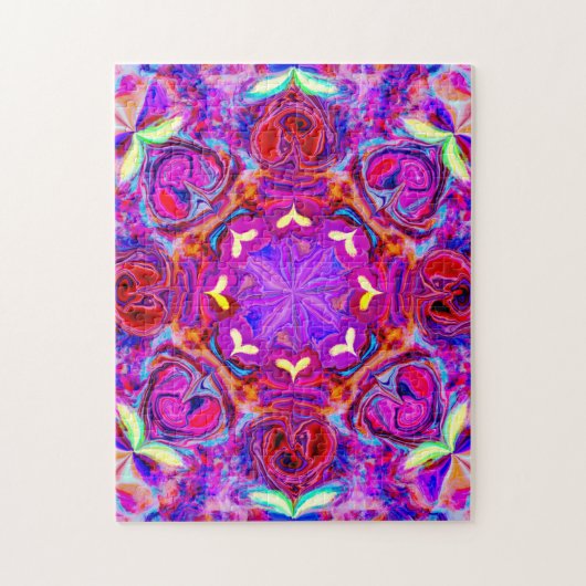 Herzförmige Blume Abstrakt Puzzle (Vertikal)