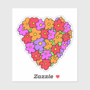 Herzförmige Blume Aufkleber