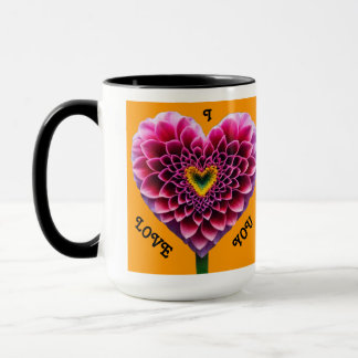 Herzförmige Blume "I Liebe You" Tasse