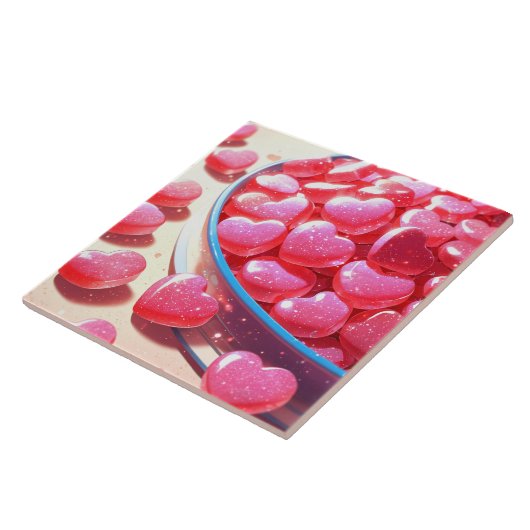 Herzförmige Bonbons Keramik Tile Fliese (Seite)