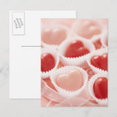 Herzförmige Bonbons Postkarte (Vorne/Hinten)