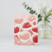 Herzförmige Bonbons Postkarte (Stehend Vorderseite)