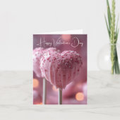 Herzförmige Cakepops Valentins Gruß Karte (Vorderseite)