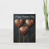 Herzförmige Cakepops Valentins Gruß Karte (Vorderseite)