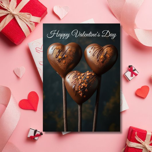 Herzförmige Cakepops Valentins Gruß Karte