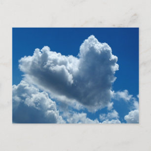 Herzförmige Cloud Postkarte
