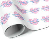 Herzförmige Dankbarkeit im Kanji auf Dankeschön, s Geschenkpapier (Rolleneckpunkt)